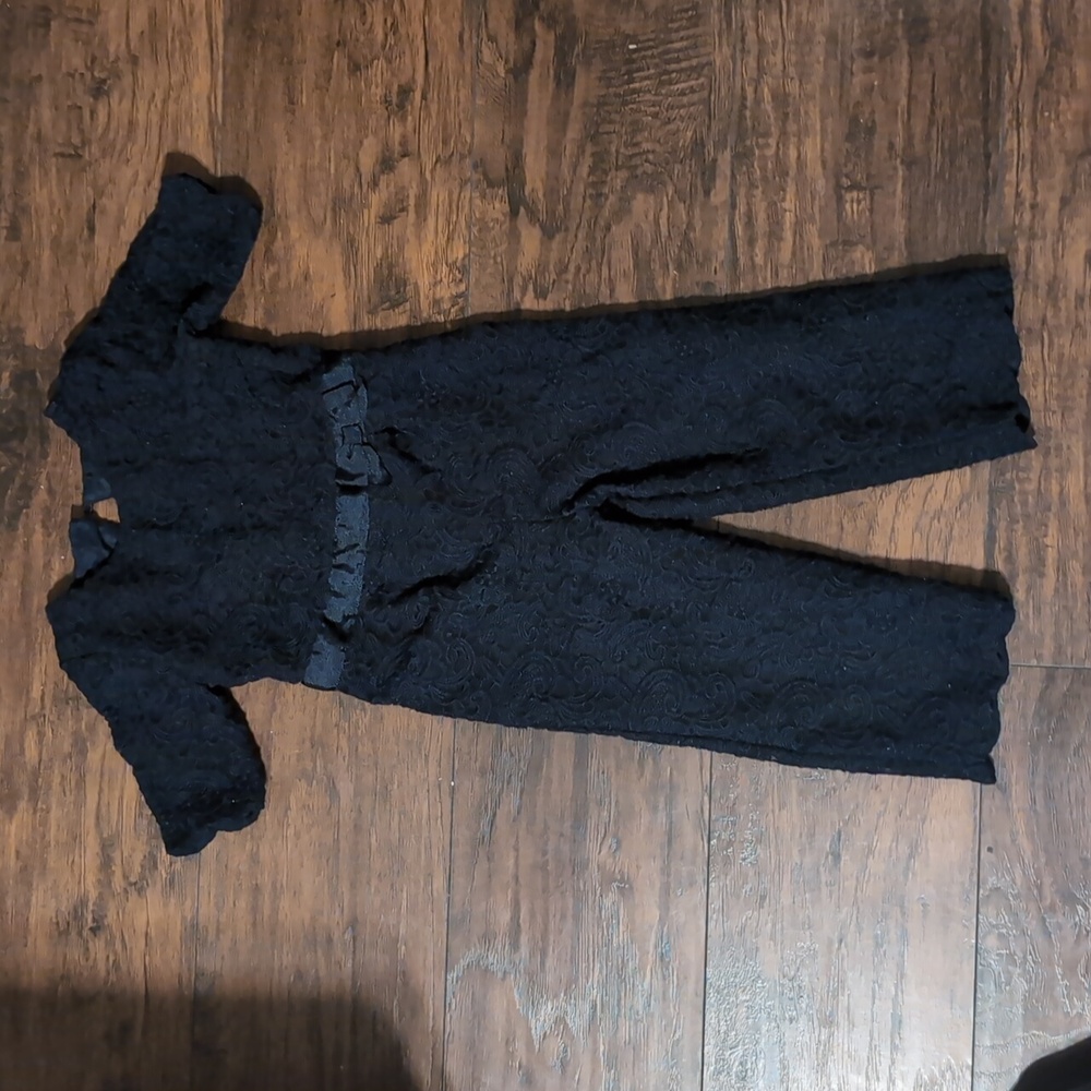 Janie And Jack. Size 3. Black Lace Jumpsuit with Belt
